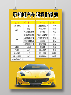 汽车美容服务价目表 模板、设计与服务项目全解析
